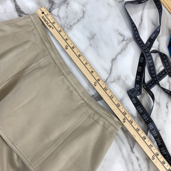 Fendi Skirt Womens 40 Tan Twill Silk Mini Peplum Layered Pencil Classy Designer - Picture 5 of 15